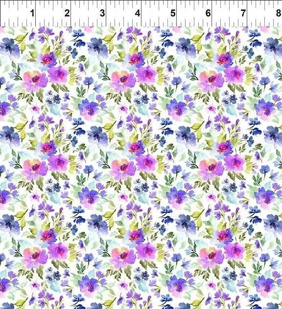 Watercolor Beauty Glory in Purple - 11" Remnant Piece - Mercury Craft Co.