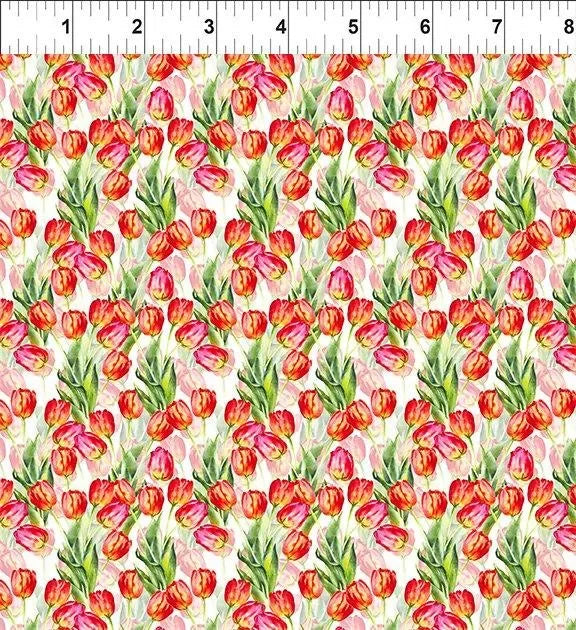 Watercolor Beauty Tulips in Red - Mercury Craft Co.