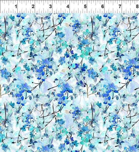 Watercolor Beauty Orchid in Blue - Mercury Craft Co.