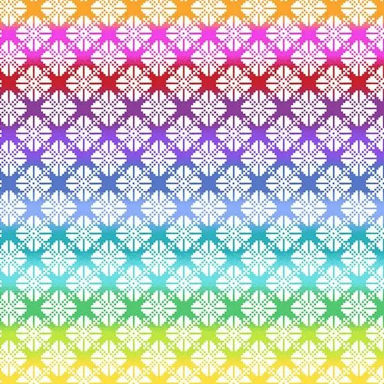 Rainbow Wonderland Pinwheel Knit in White - Mercury Craft Co.