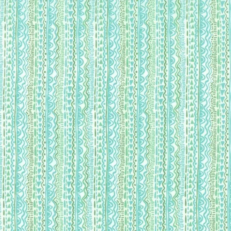 Aria Mint Stripe 27237 13 - 11" Remnant Piece - Mercury Craft Co.