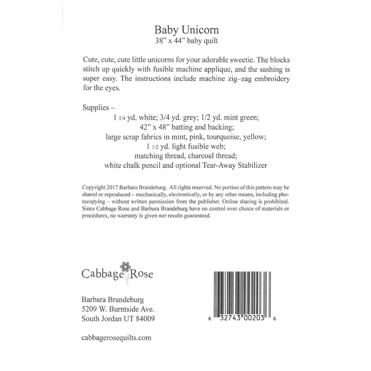 Baby Unicorn Quilt Pattern - Mercury Craft Co.