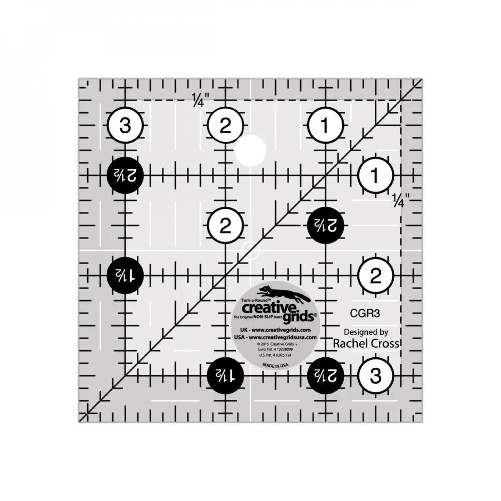 3 1/2" Square Quilt Ruler - Mercury Craft Co.