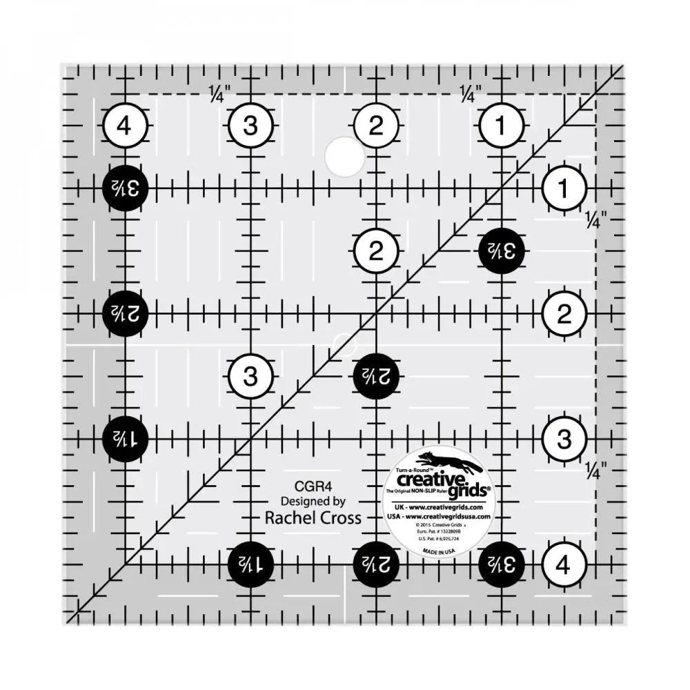 4 1/2" Square Quilt Ruler - Mercury Craft Co.