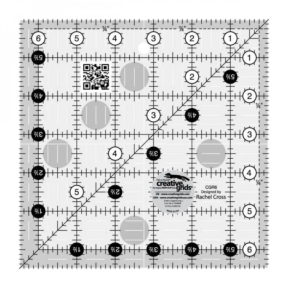 6 1/2" Square Quilt Ruler - Mercury Craft Co.