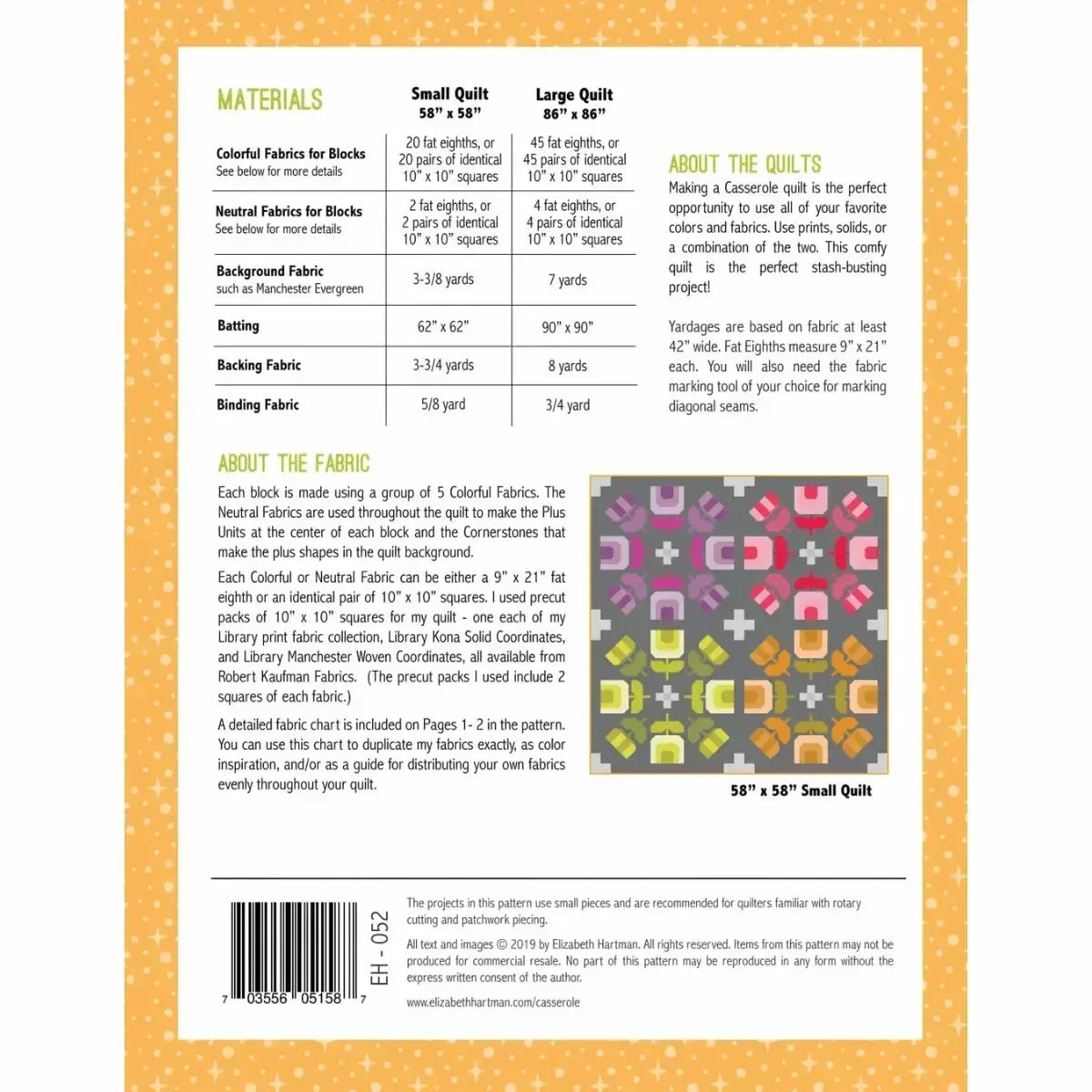 Casserole Quilt Pattern - Mercury Craft Co.