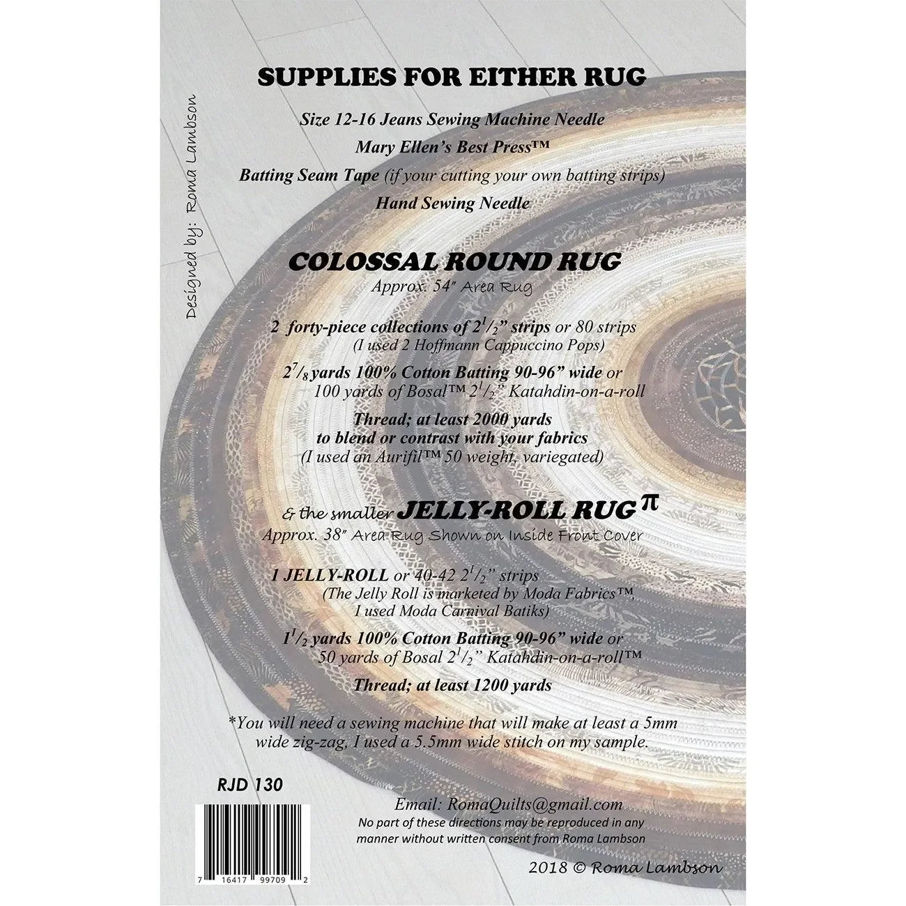 Colossal Round Rug & Jelly-Roll Rug π Pattern - Mercury Craft Co.