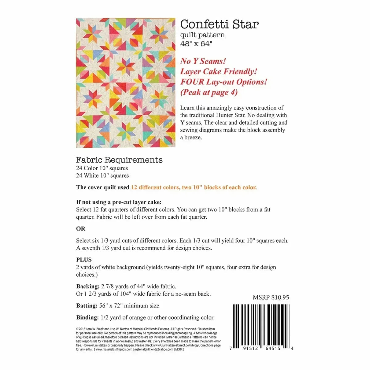 Confetti Star Quilt Pattern - Mercury Craft Co.