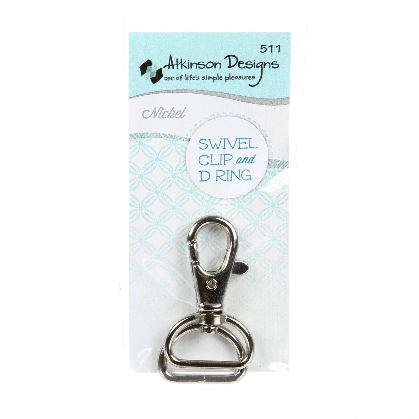 3/4" D-Ring and Swivel Clip in Nickel - Mercury Craft Co.