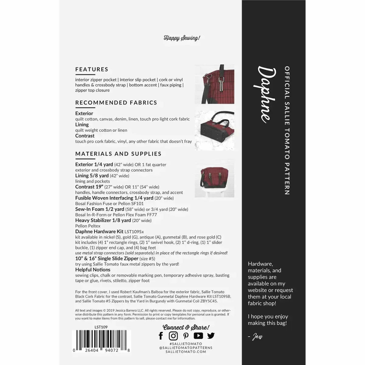 Daphne Handbag Pattern - Mercury Craft Co.