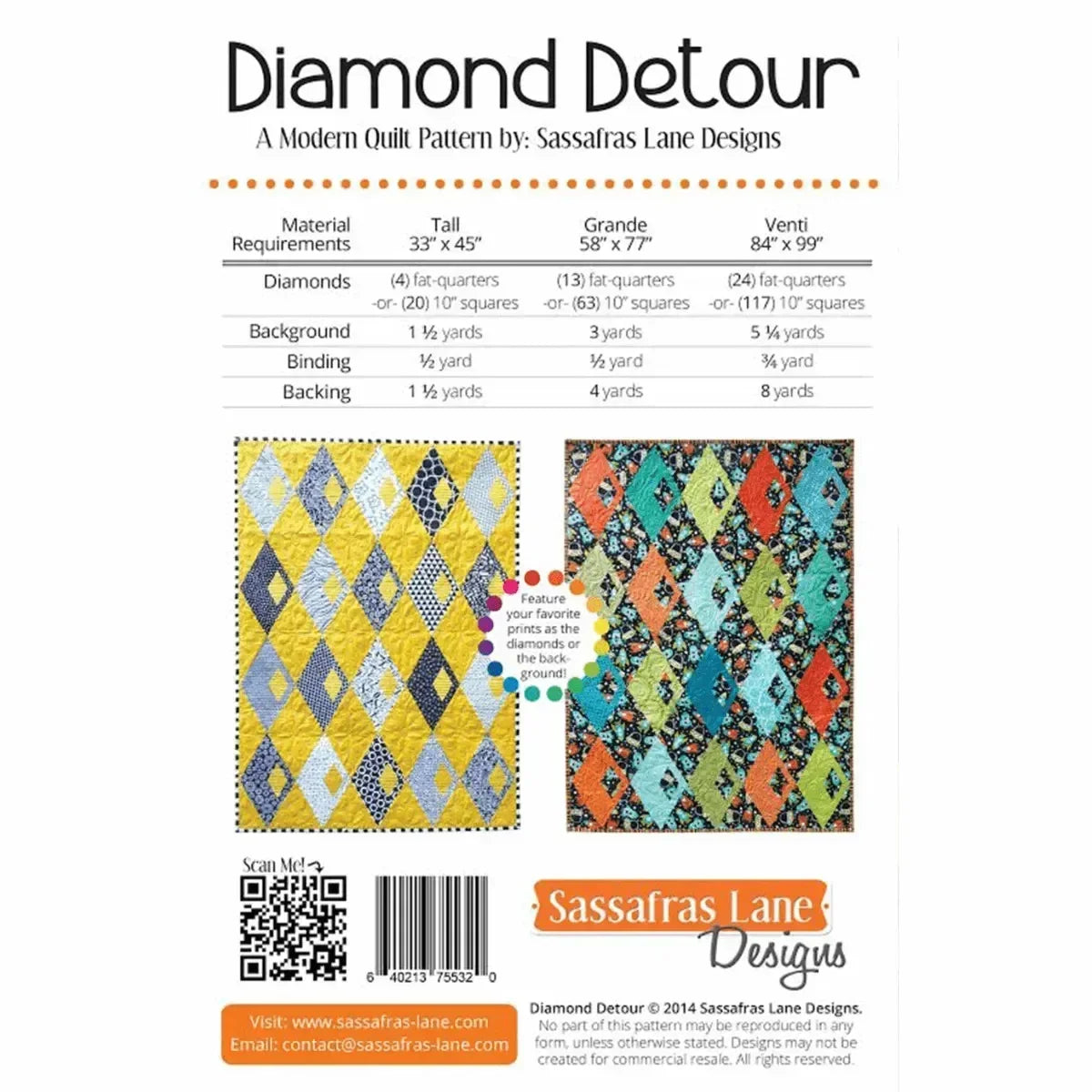 Diamond Detour Quilt Pattern - Mercury Craft Co.