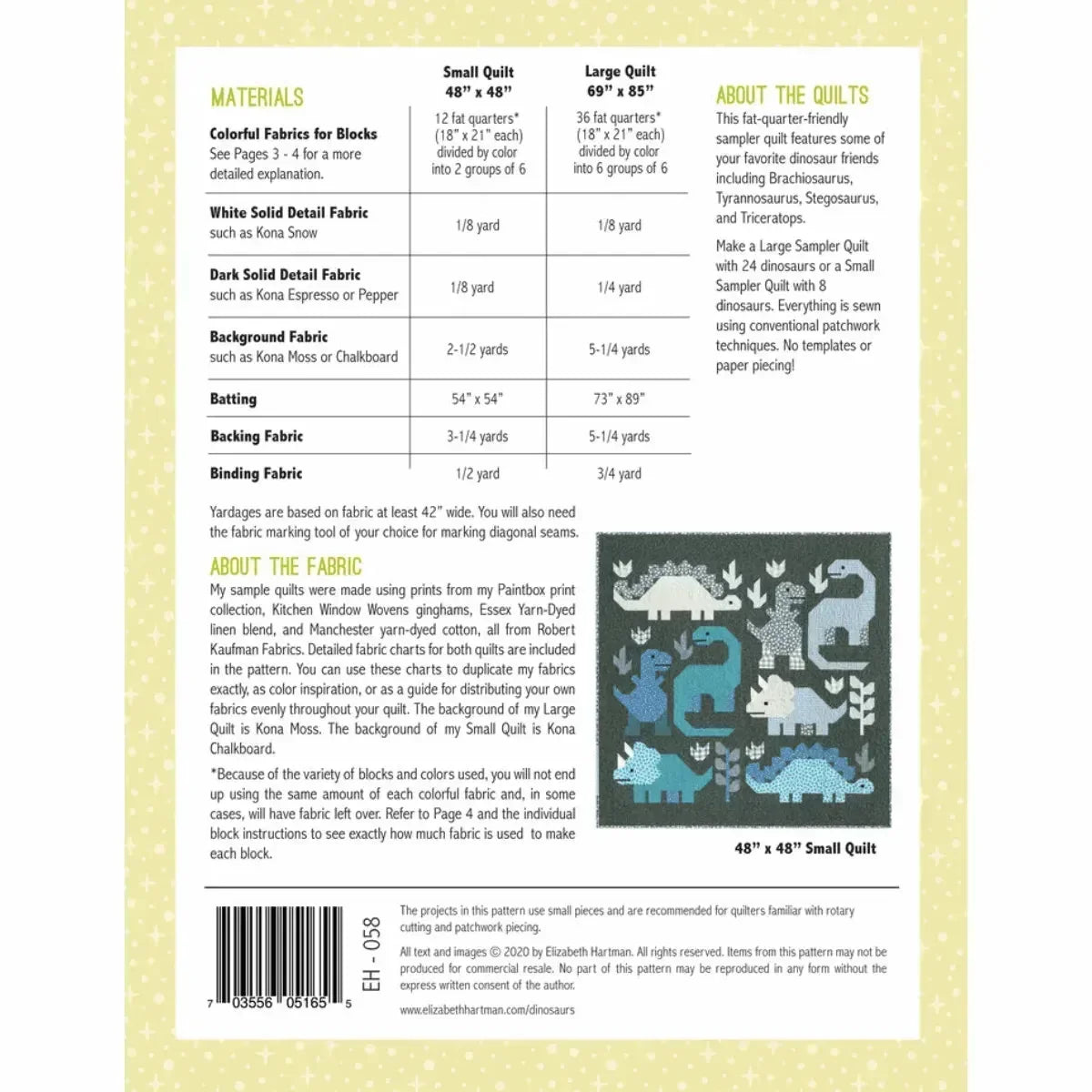 Dinosaurs Quilt Pattern - Mercury Craft Co.