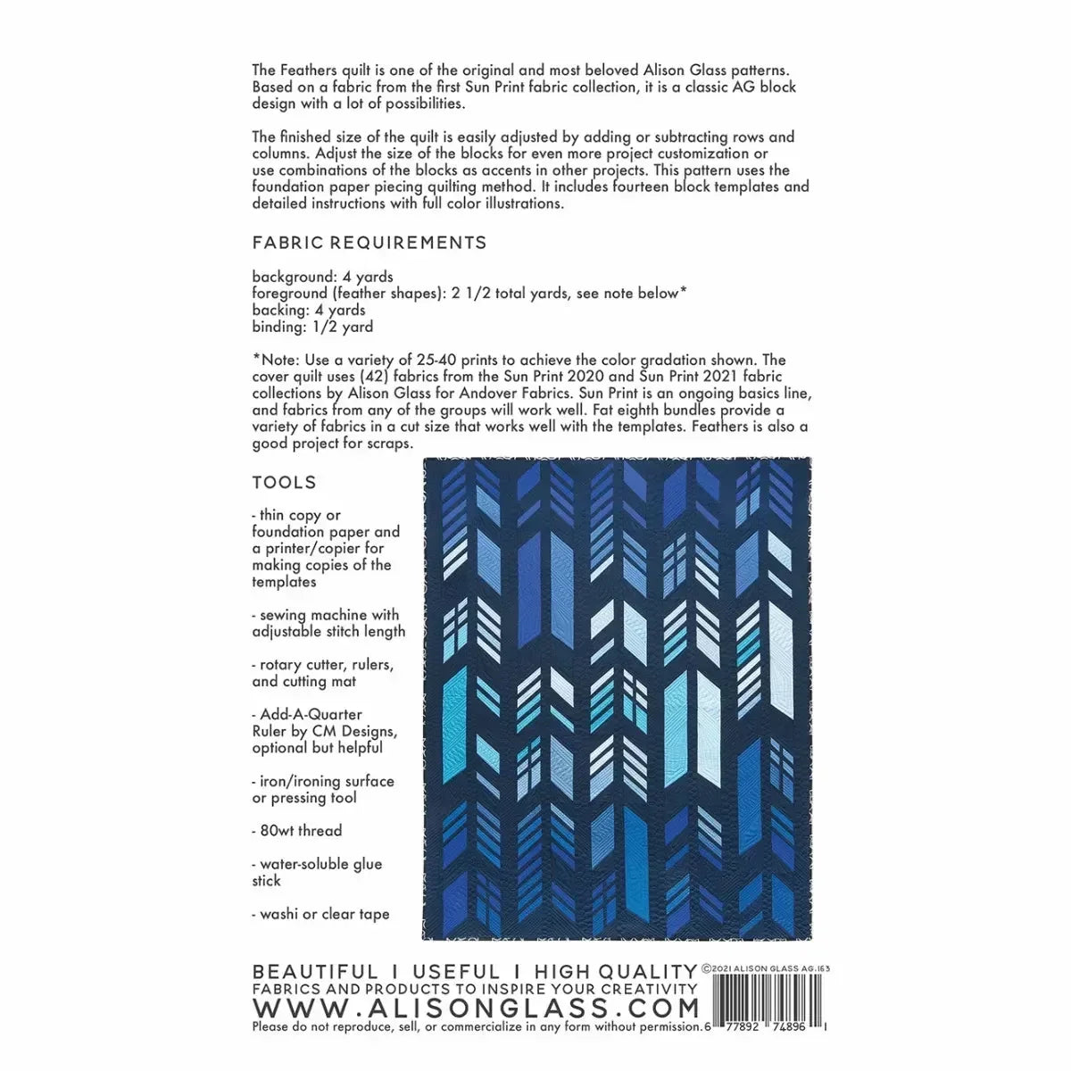 Feathers Quilt Pattern - Mercury Craft Co.