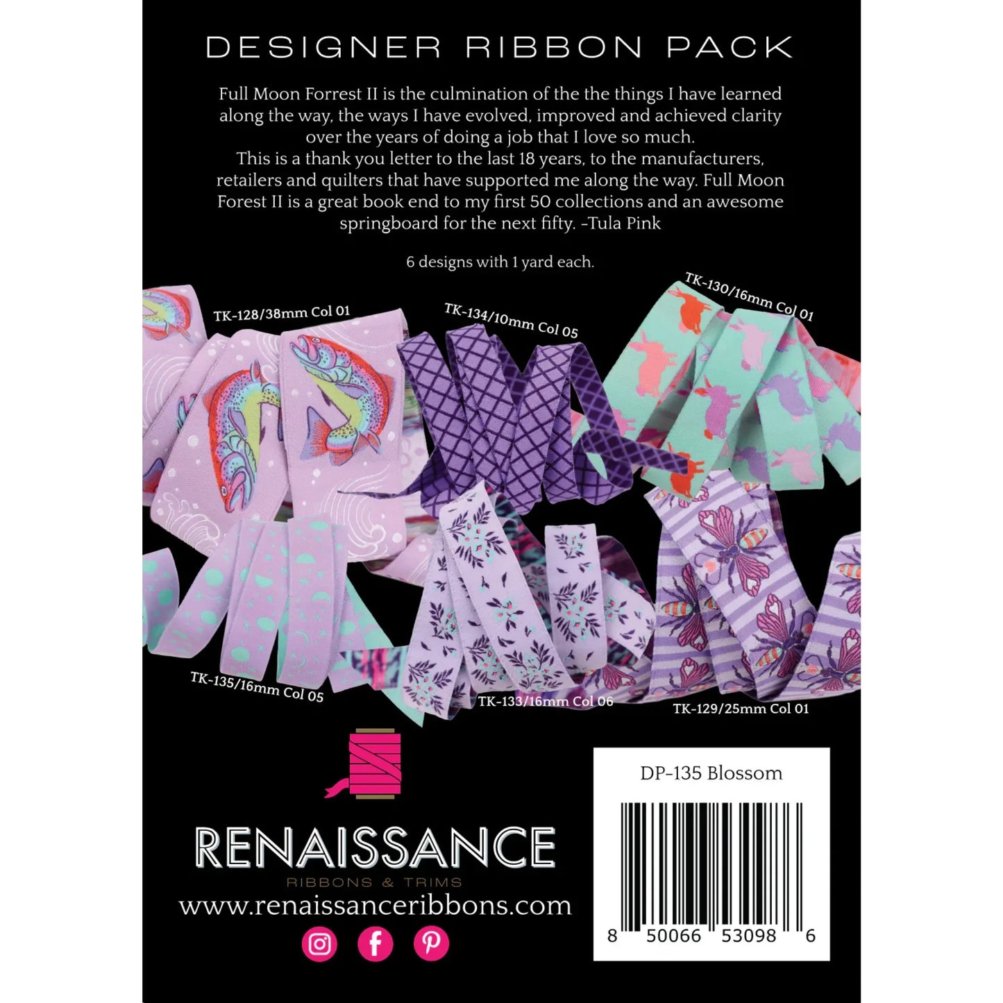 Full Moon Forest II Designer Ribbon Pack in Blossom - Mercury Craft Co.