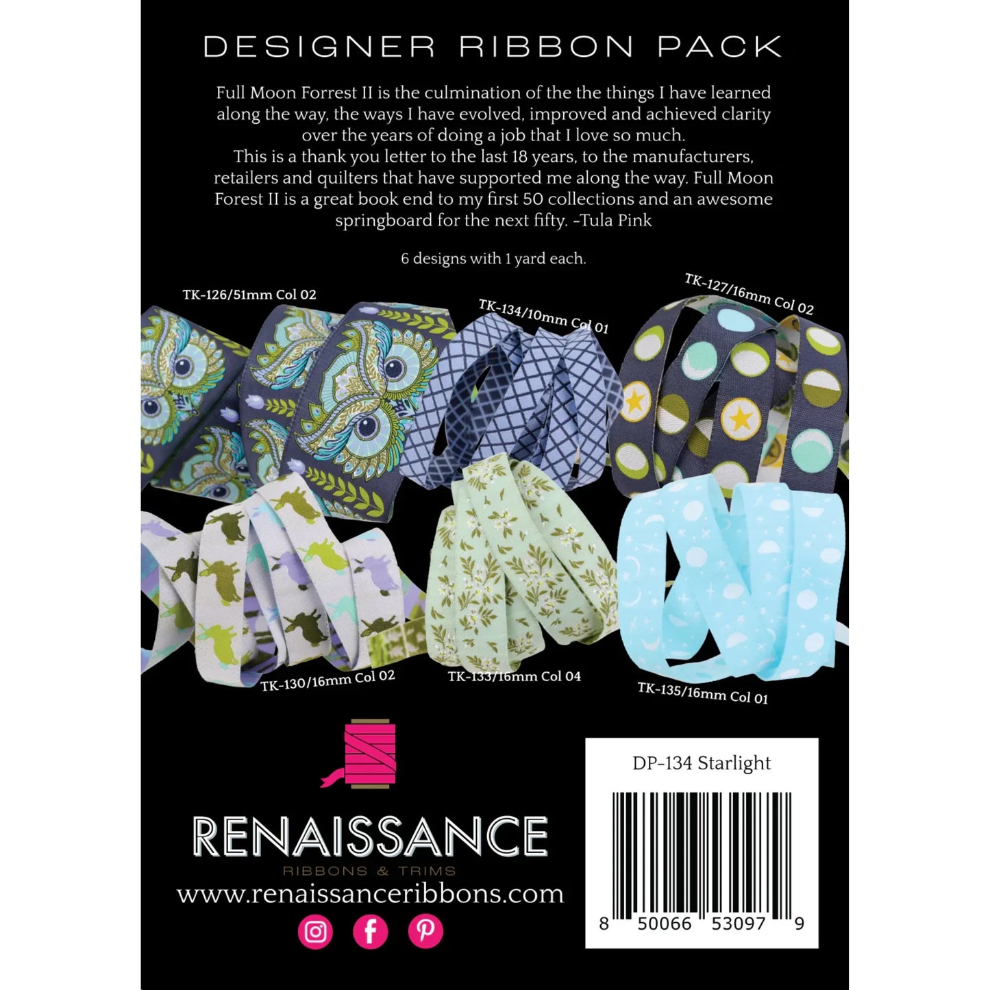 Full Moon Forest II Designer Ribbon Pack in Starlight - Mercury Craft Co.