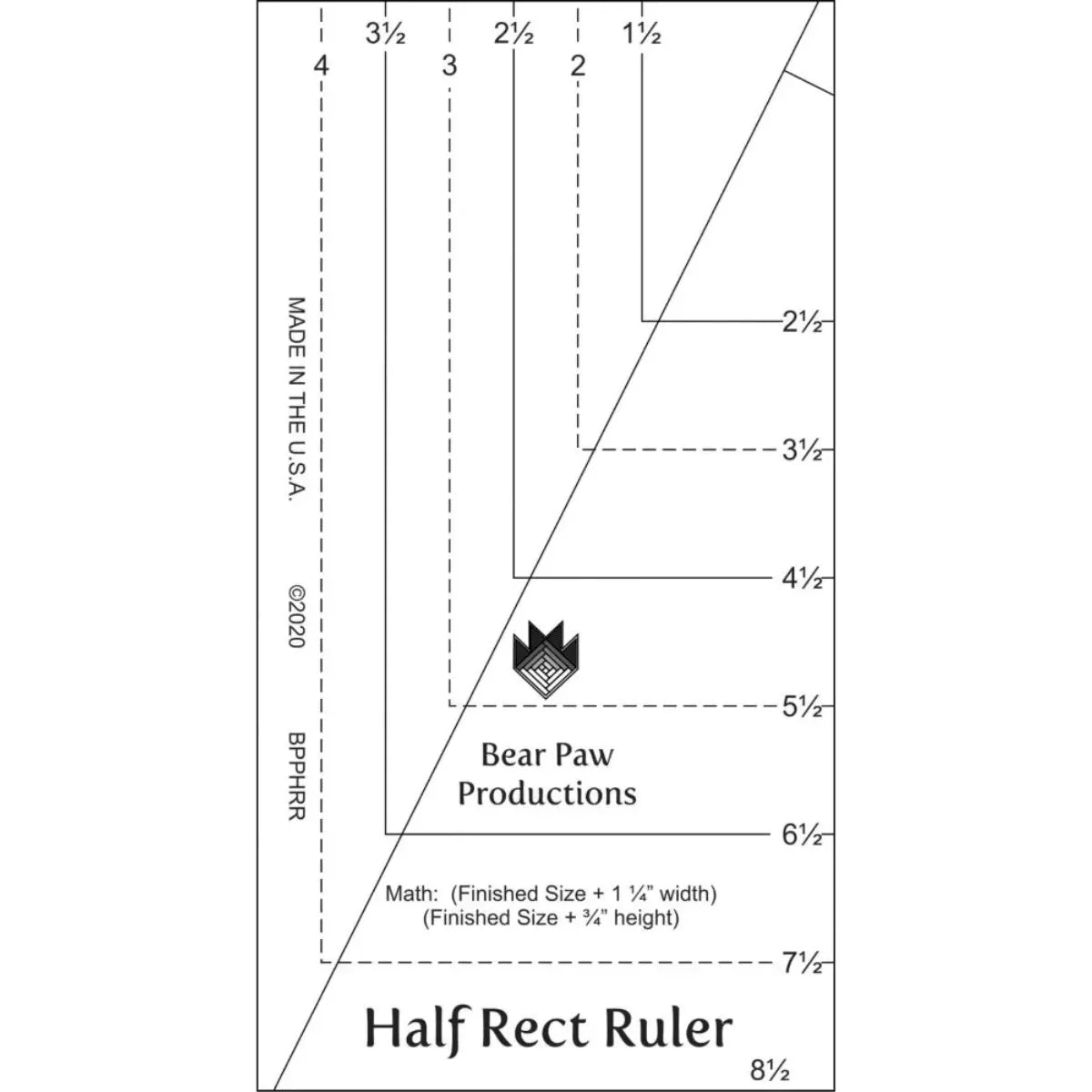 Half Rect Ruler - Mercury Craft Co.