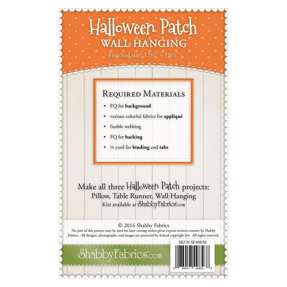 Halloween Patch Wall-Hanging Pattern - Mercury Craft Co.