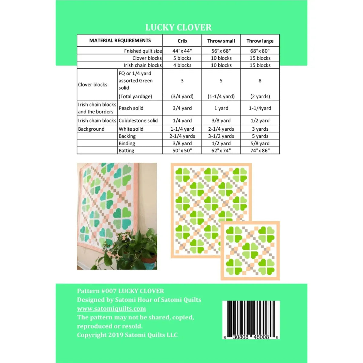 Lucky Clover Quilt Pattern - Mercury Craft Co.