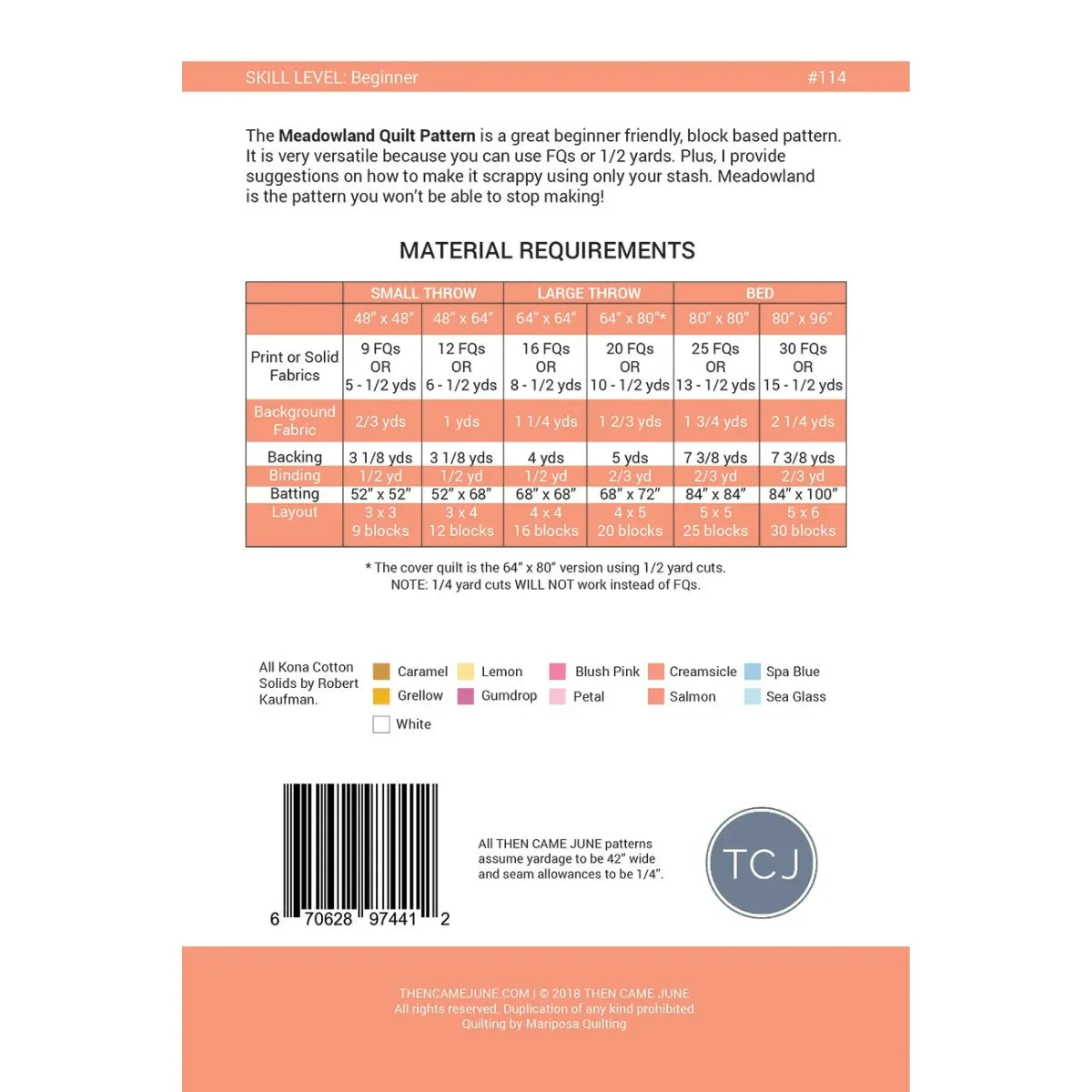 Meadowland Quilt Pattern - Mercury Craft Co.