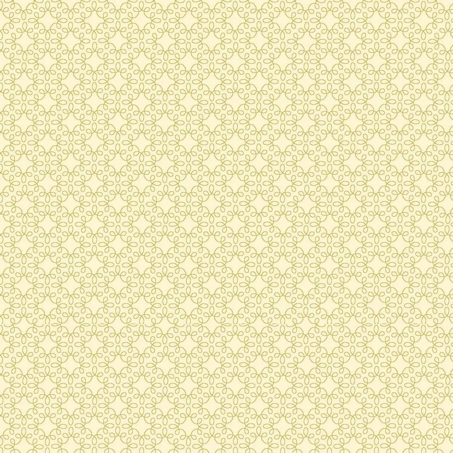 Fabric with filigree lines arranged in a geometric grid pattern on a creamy beige background.