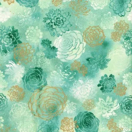 Oasis Summer Blooms in Jade - Mercury Craft Co.