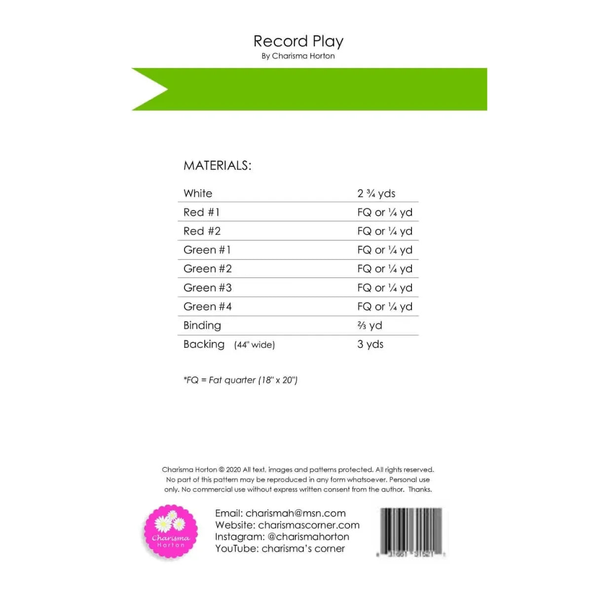 Record Play Quilt Pattern - Mercury Craft Co.