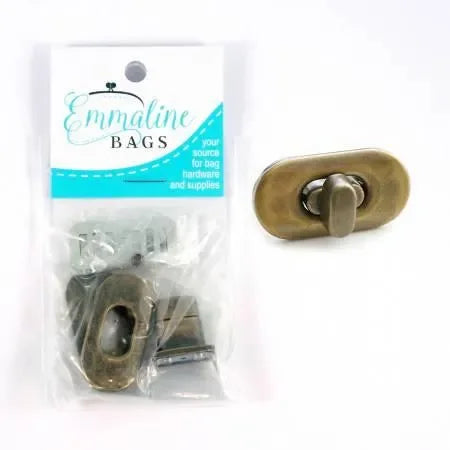 Small Turn Lock in Antique Brass - Mercury Craft Co.