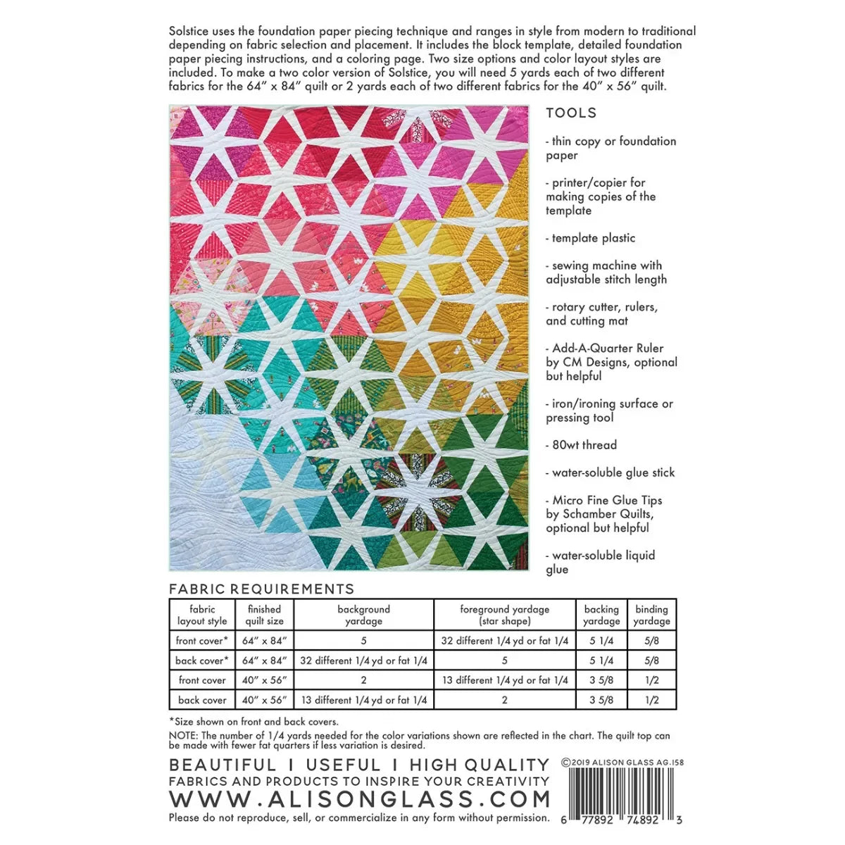 Solstice Quilt Pattern - Mercury Craft Co.