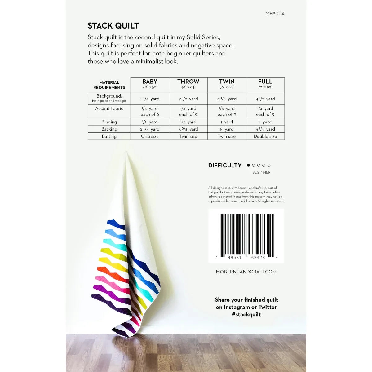 Stack Quilt Pattern - Mercury Craft Co.