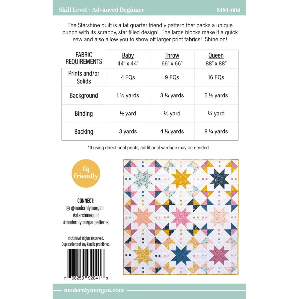 Starshine Quilt Pattern - Mercury Craft Co.