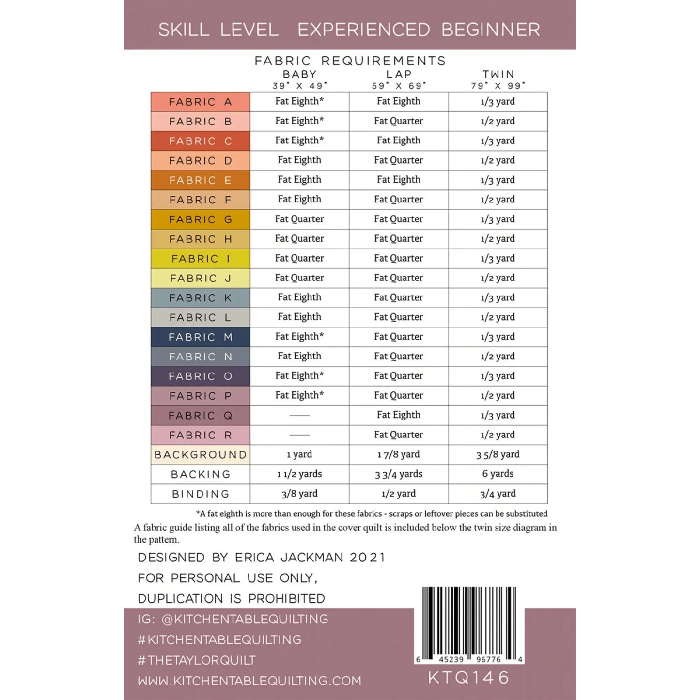 The Taylor Quilt Pattern - Mercury Craft Co.