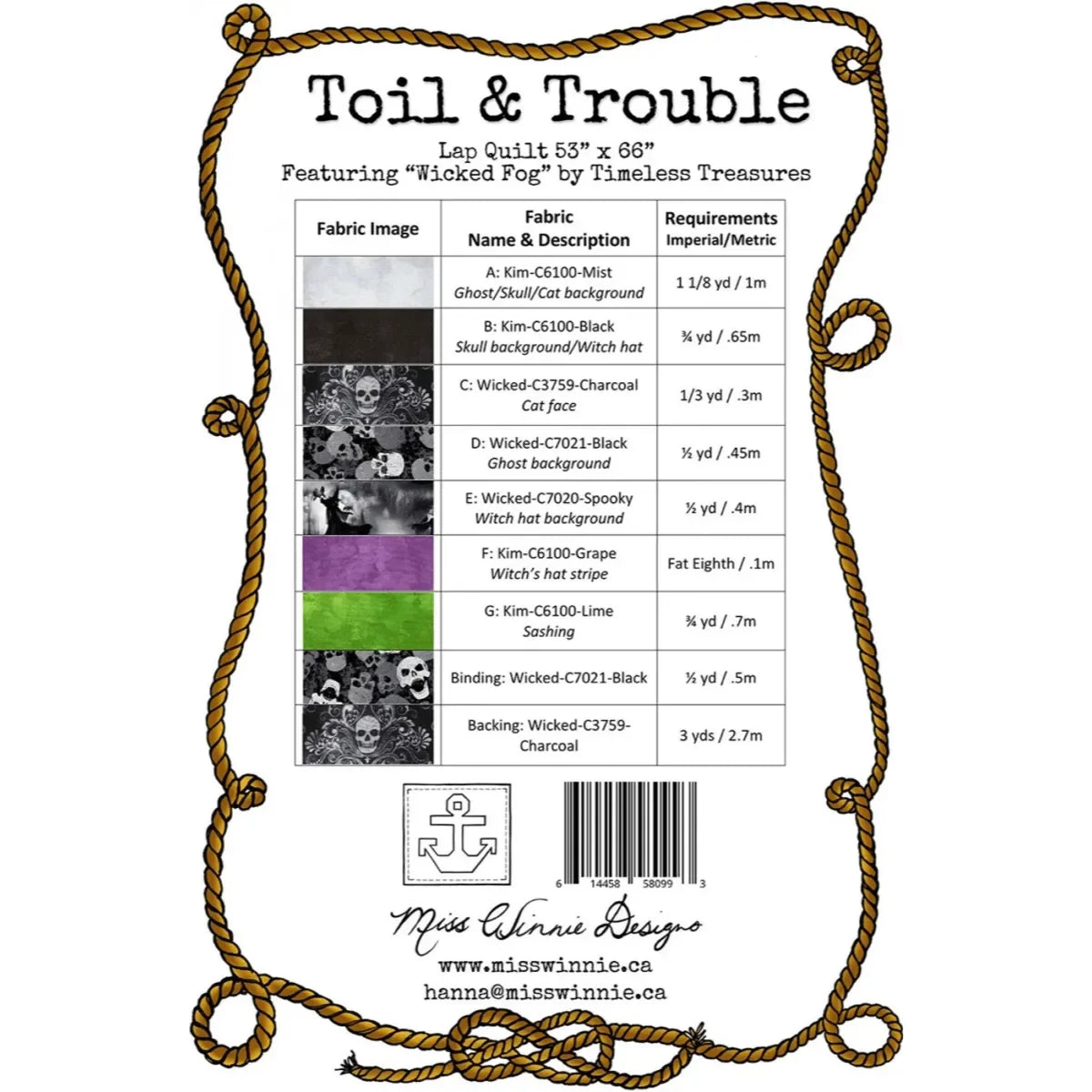 Toil & Trouble Quilt Pattern - Mercury Craft Co.