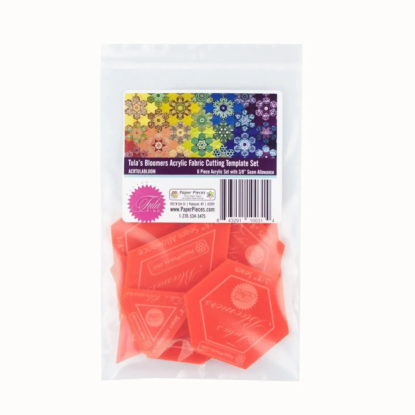 Tula's Bloomers Acrylic Fabric Cutting Template Set - Mercury Craft Co.