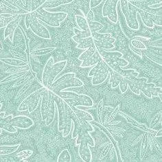 Andalusia Leaf Sketch in Mint - Mercury Craft Co.