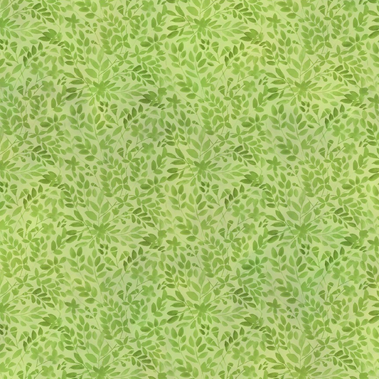 Green leaf pattern on a green background