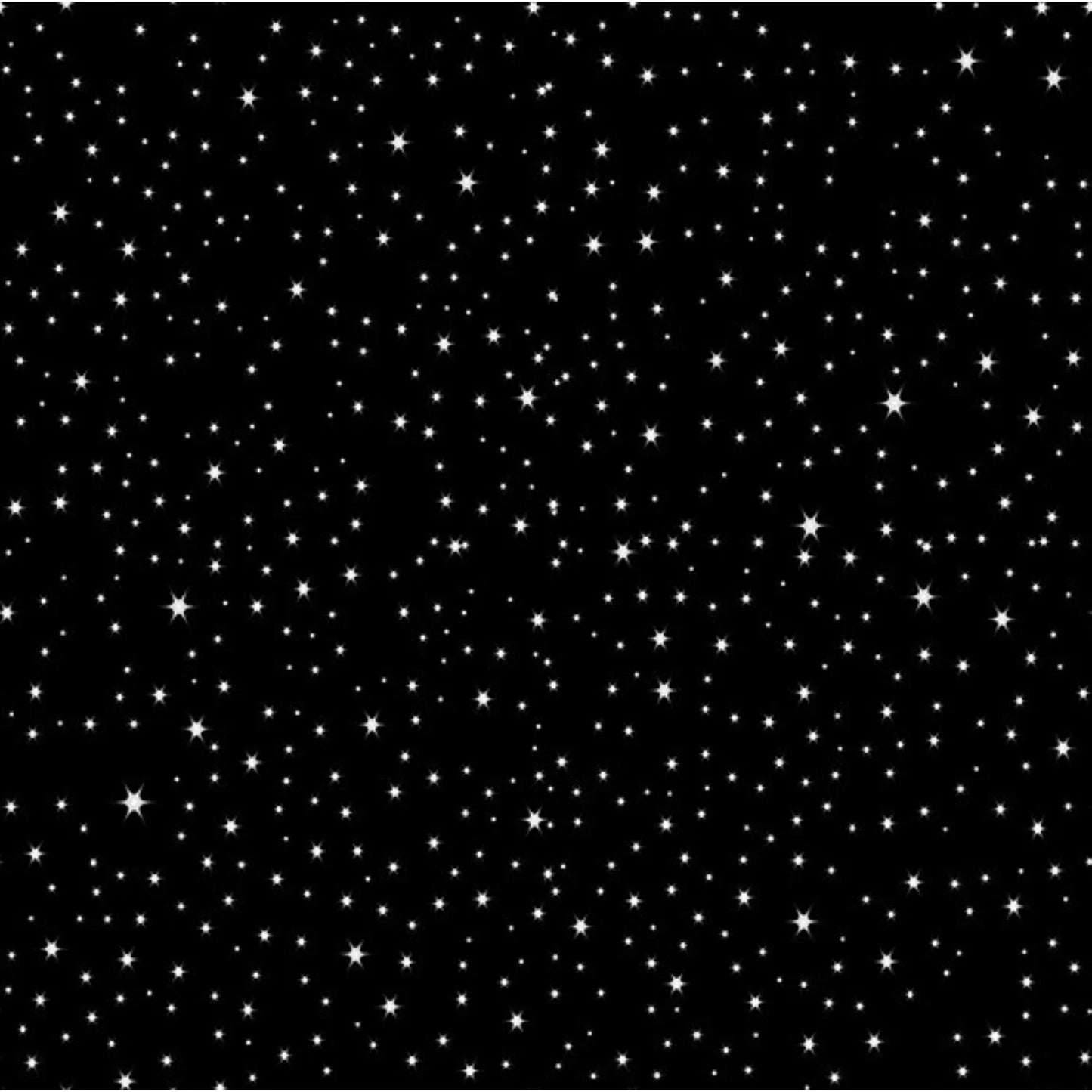 Bright white stars scattered across a deep black background.