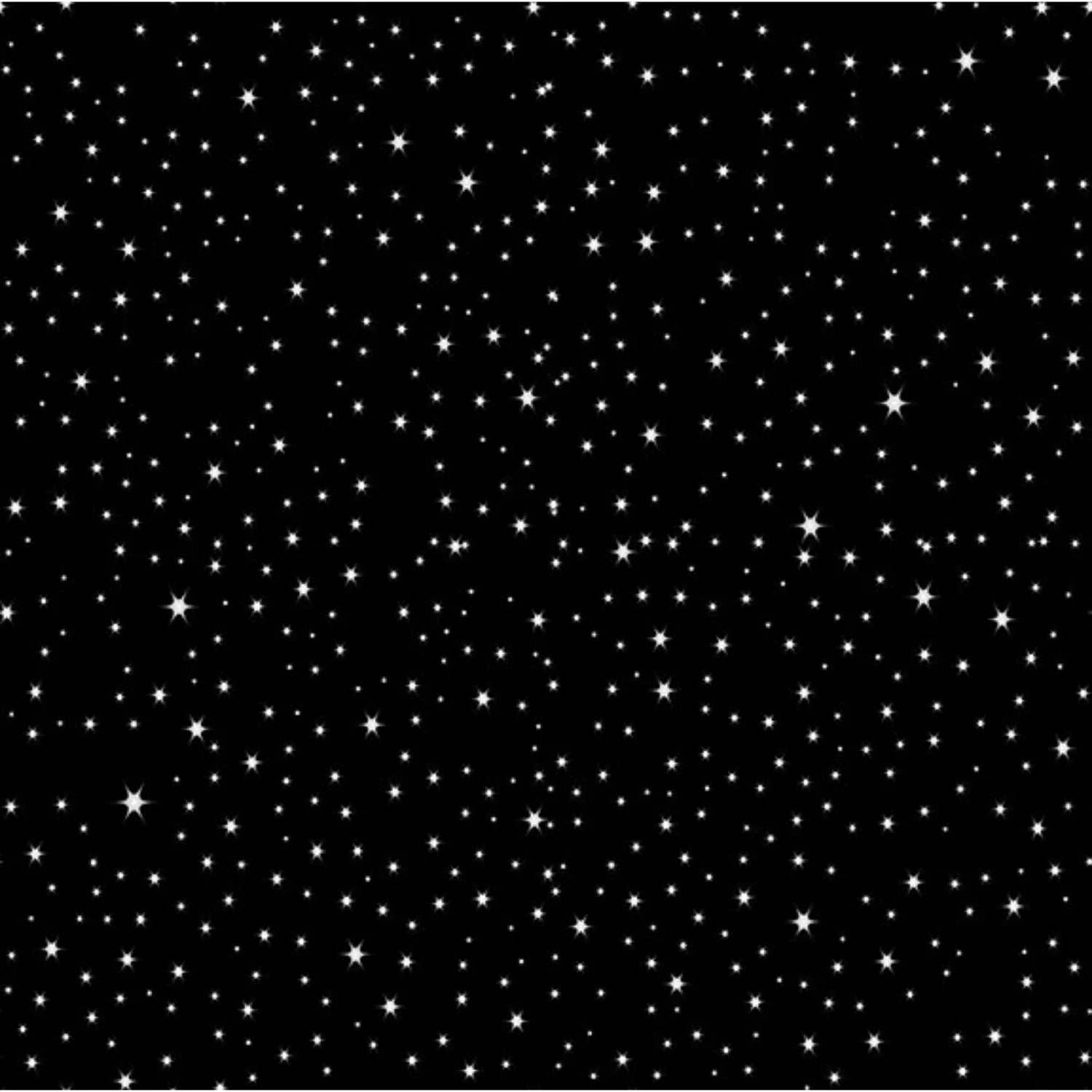 Bright white stars scattered across a deep black background.