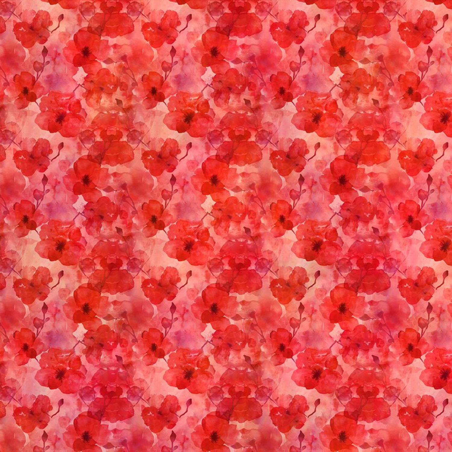 Pattern of red flowers on a pink background