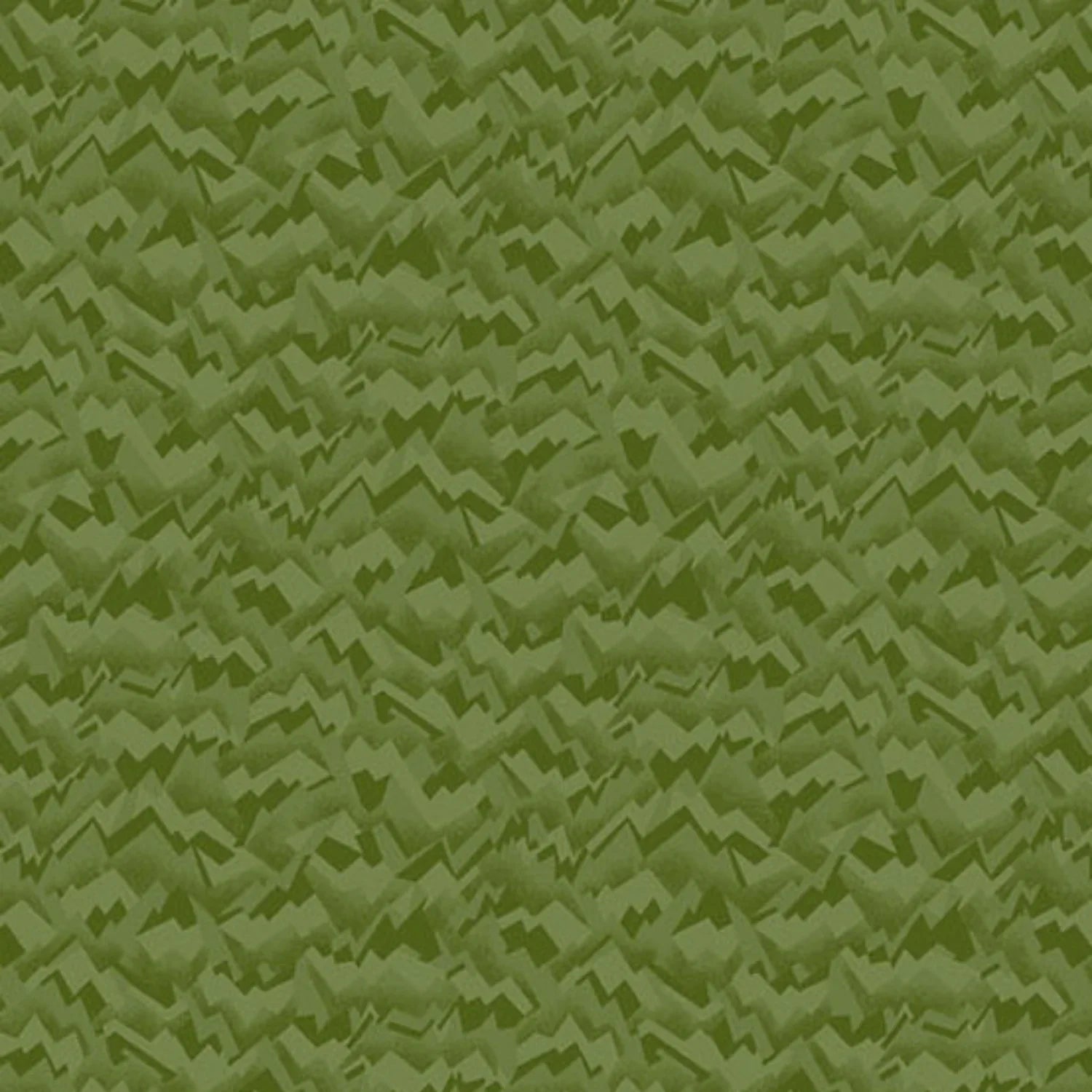 An abstract, fragmented and jagged texture in layered shades of pale olive, chartreuse, and evergreen.