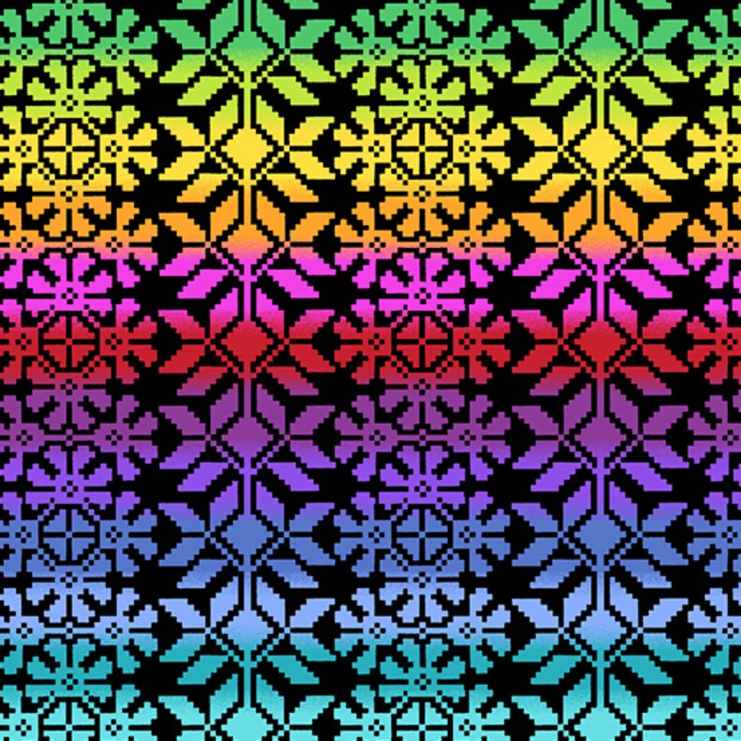Colorful geometric pattern on a black background