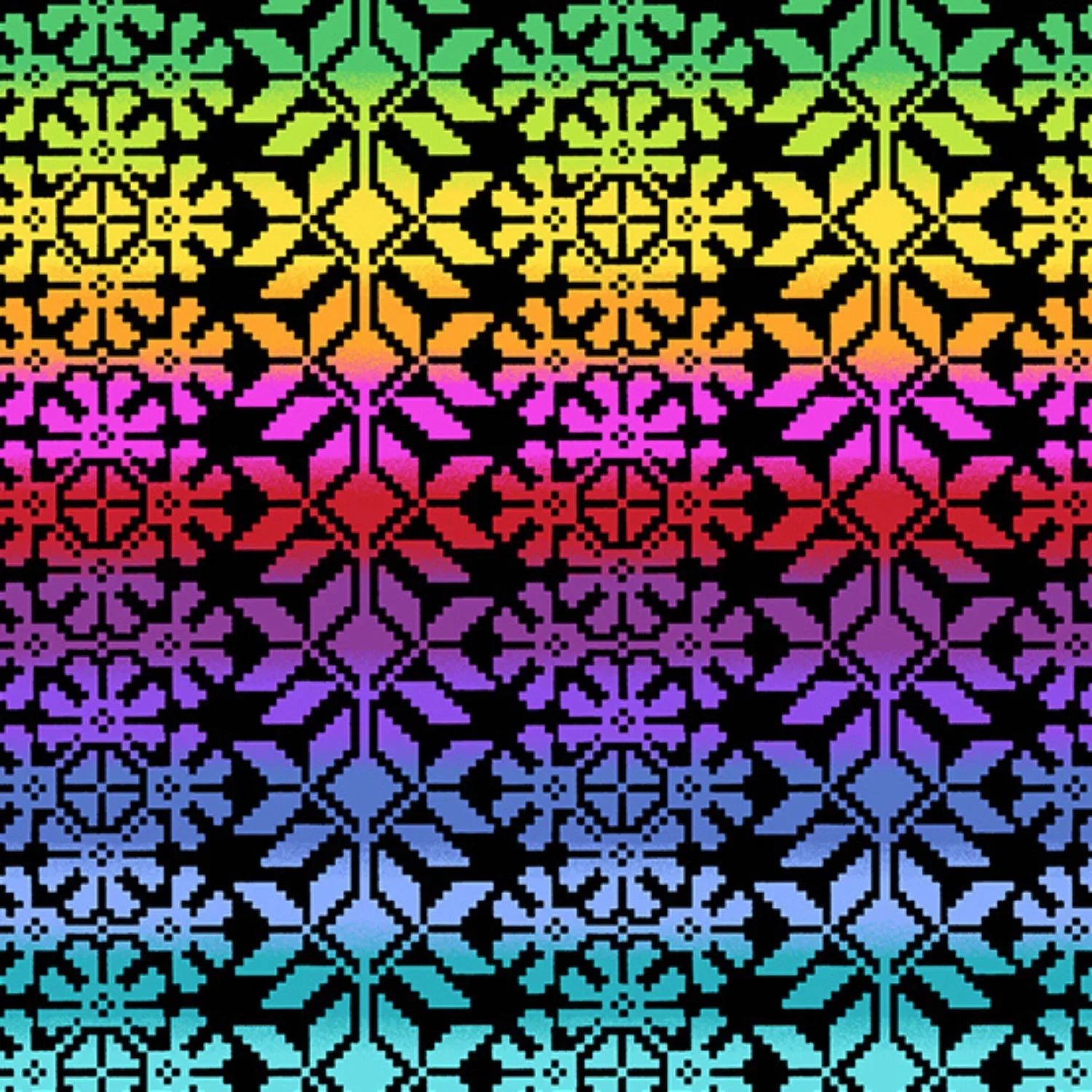 Colorful geometric pattern on a black background