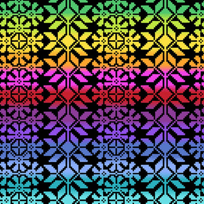 Colorful geometric pattern on a black background