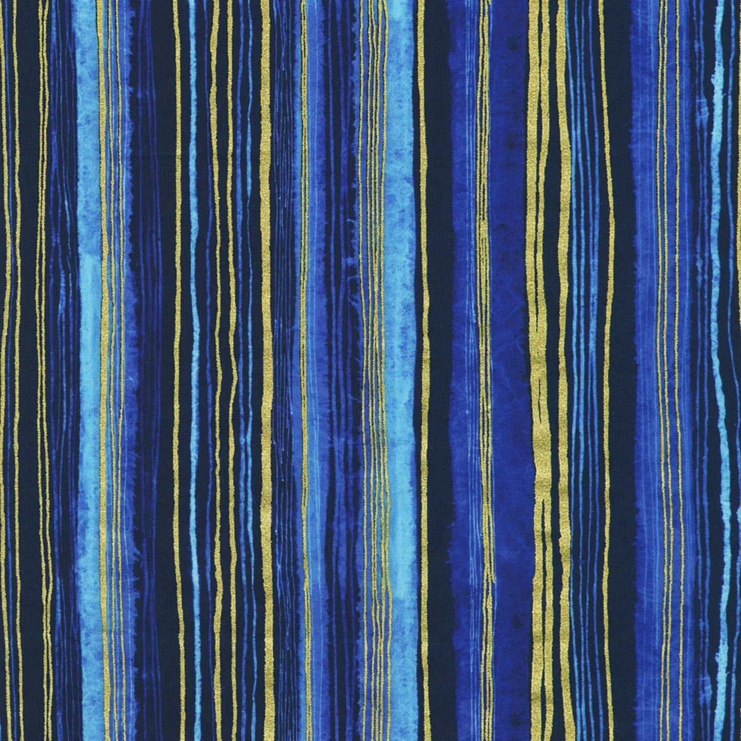 Striped fabric pattern with blue and gold lines