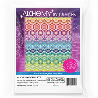 The Alchemy Quilt Pattern & Complete Paper Piece Pack contains all the paper templates needed to make the Alchemy Quilt. Just add some Tula Pink fabric and watch the magic happen!