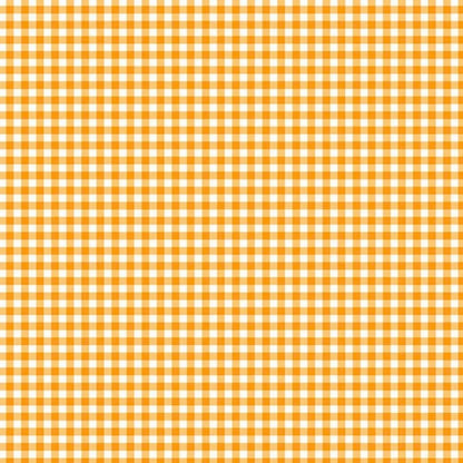 Fabric with a tiny orange and white checkered pattern