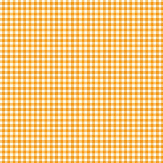 Fabric with a tiny orange and white checkered pattern