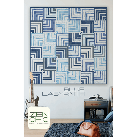 Blue Labyrinth Quilt Pattern