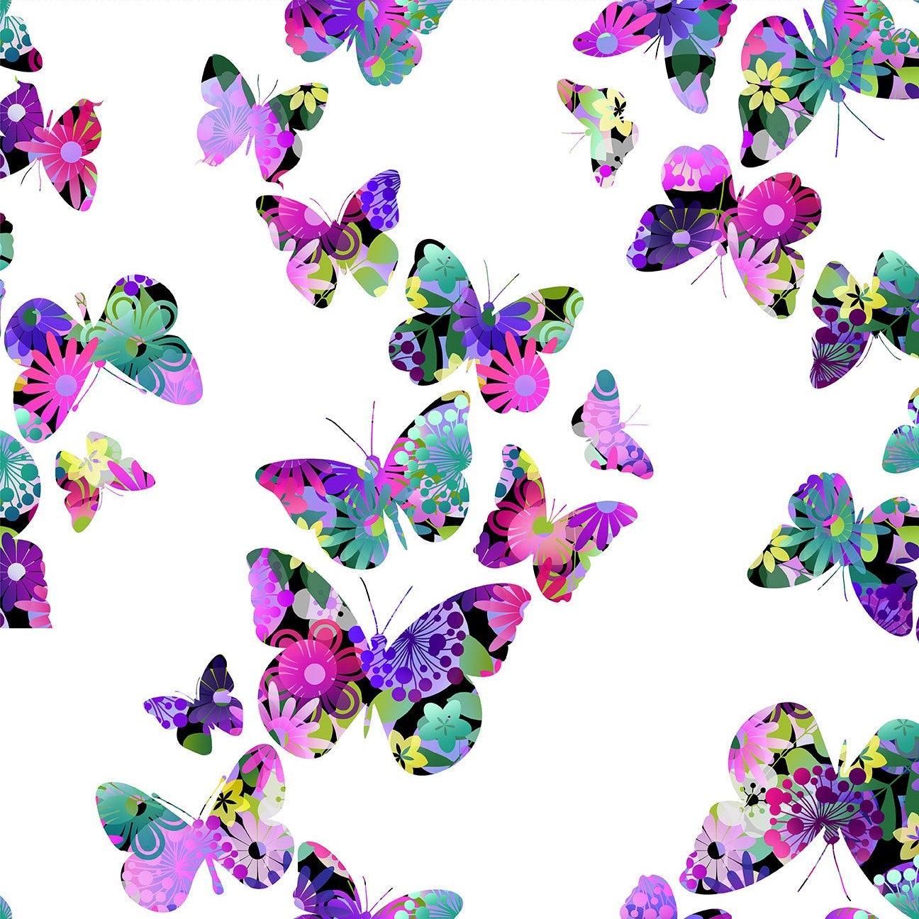 A Groovy Garden Butterflies in Purple