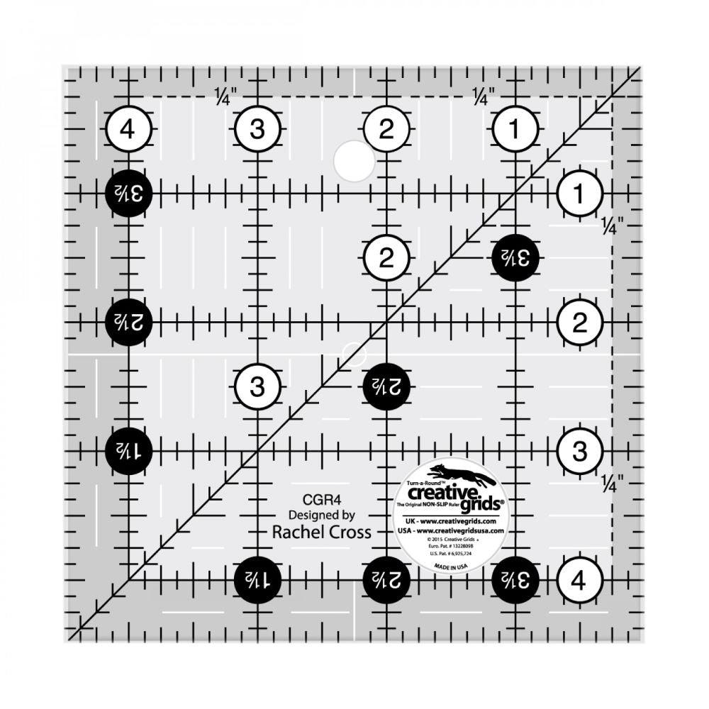 Regla de colcha cuadrada de 4 1/2"