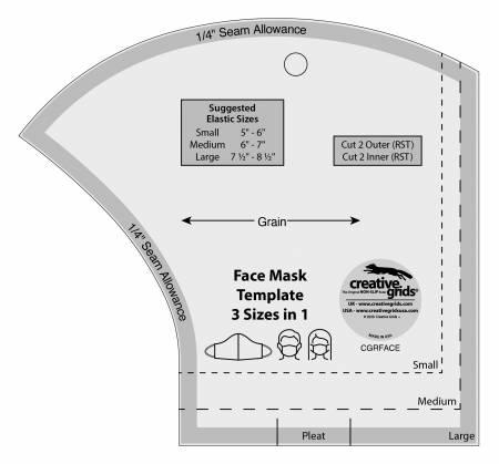 Face Mask Template 3 Sizes in 1 Ruler